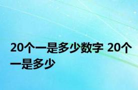 20个一是多少数字 20个一是多少 