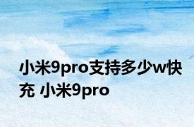 小米9pro支持多少w快充 小米9pro 