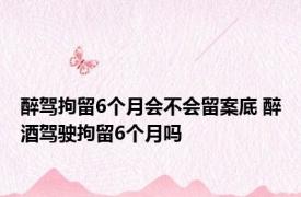 醉驾拘留6个月会不会留案底 醉酒驾驶拘留6个月吗 