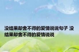 没结果却舍不得的爱情说说句子 没结果却舍不得的爱情说说