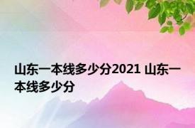 山东一本线多少分2021 山东一本线多少分 