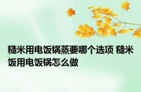 糙米用电饭锅蒸要哪个选项 糙米饭用电饭锅怎么做 