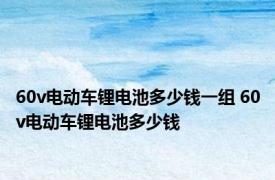 60v电动车锂电池多少钱一组 60v电动车锂电池多少钱 