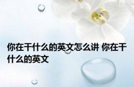 你在干什么的英文怎么讲 你在干什么的英文 