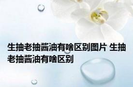 生抽老抽酱油有啥区别图片 生抽老抽酱油有啥区别