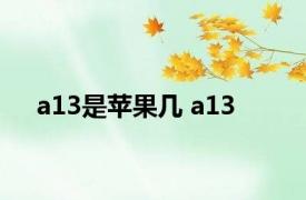 a13是苹果几 a13 