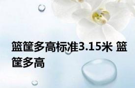 篮筐多高标准3.15米 篮筐多高 