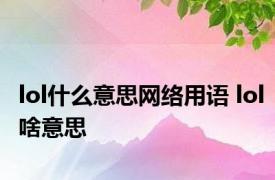 lol什么意思网络用语 lol啥意思 