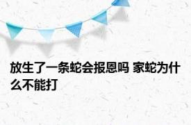 放生了一条蛇会报恩吗 家蛇为什么不能打