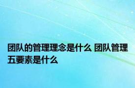 团队的管理理念是什么 团队管理五要素是什么 