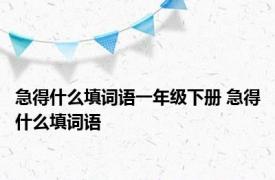 急得什么填词语一年级下册 急得什么填词语 