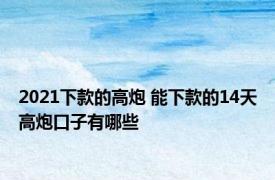 2021下款的高炮 能下款的14天高炮口子有哪些