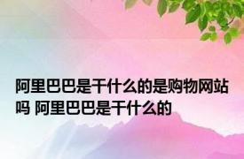 阿里巴巴是干什么的是购物网站吗 阿里巴巴是干什么的