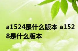 a1524是什么版本 a1528是什么版本