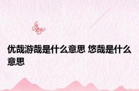 优哉游哉是什么意思 悠哉是什么意思 