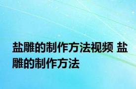 盐雕的制作方法视频 盐雕的制作方法