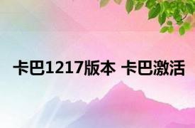 卡巴1217版本 卡巴激活 