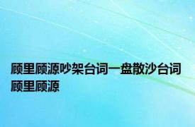 顾里顾源吵架台词一盘散沙台词 顾里顾源 