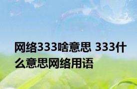 网络333啥意思 333什么意思网络用语 