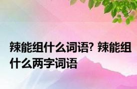 辣能组什么词语? 辣能组什么两字词语