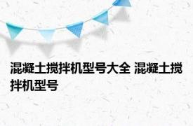 混凝土搅拌机型号大全 混凝土搅拌机型号 