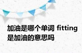 加油是哪个单词 fitting是加油的意思吗