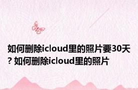 如何删除icloud里的照片要30天? 如何删除icloud里的照片