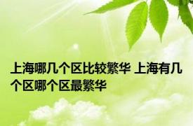 上海哪几个区比较繁华 上海有几个区哪个区最繁华