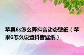 苹果6s怎么弄抖音动态壁纸（苹果6怎么设置抖音壁纸）