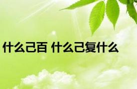 什么己百 什么己复什么 