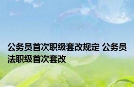 公务员首次职级套改规定 公务员法职级首次套改 