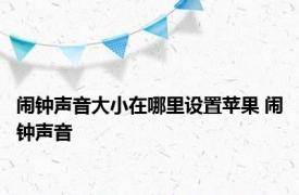 闹钟声音大小在哪里设置苹果 闹钟声音 