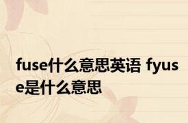 fuse什么意思英语 fyuse是什么意思 