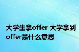 大学生拿offer 大学拿到offer是什么意思