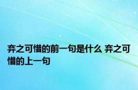 弃之可惜的前一句是什么 弃之可惜的上一句 