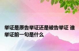 举证是原告举证还是被告举证 谁举证前一句是什么