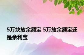 5万块放余额宝 5万放余额宝还是余利宝 