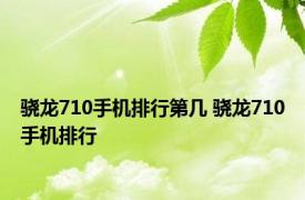 骁龙710手机排行第几 骁龙710手机排行 