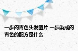 一步闷青色头发图片 一步染成闷青色的配方是什么