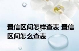 置信区间怎样查表 置信区间怎么查表