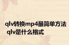 qlv转换mp4最简单方法 qlv是什么格式 