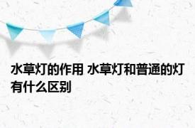 水草灯的作用 水草灯和普通的灯有什么区别