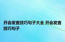 开会发言技巧句子大全 开会发言技巧句子