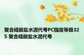 复合硅酸盐水泥代号PC强度等级325 复合硅酸盐水泥代号 