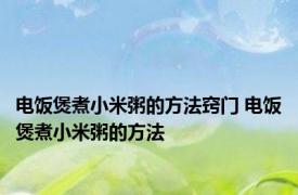 电饭煲煮小米粥的方法窍门 电饭煲煮小米粥的方法 