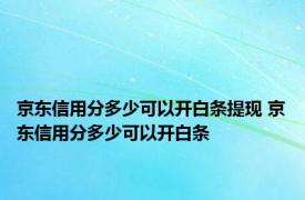 京东信用分多少可以开白条提现 京东信用分多少可以开白条