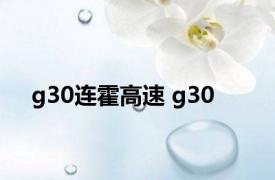 g30连霍高速 g30 