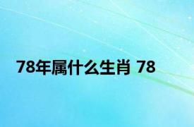 78年属什么生肖 78 