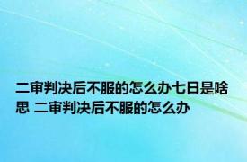 二审判决后不服的怎么办七日是啥思 二审判决后不服的怎么办