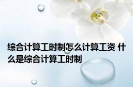 综合计算工时制怎么计算工资 什么是综合计算工时制